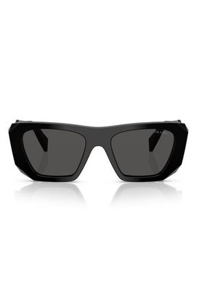 Prada 53mm Square Sunglasses in Black /Dark Grey at Nordstrom