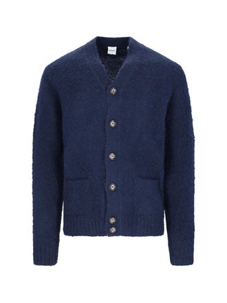 Aspesi Blue V-Neck Wool Cardigan