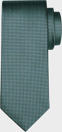 Isaia Men & apos;s Micro-Check Silk Tie
