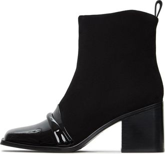 Cesare Gaspari Block Heel Enkellaarsjes Wren - Zwart - Dames - Laarzen met Hak - Zwart - 39 EU - Leer - Schoenen