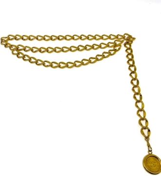 Chanel Gold Metal Medallion Chain Belt