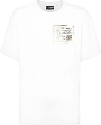 Plein Sport Tops, Heren, Wit, M, Katoen, T-Shirt Ronde Hals