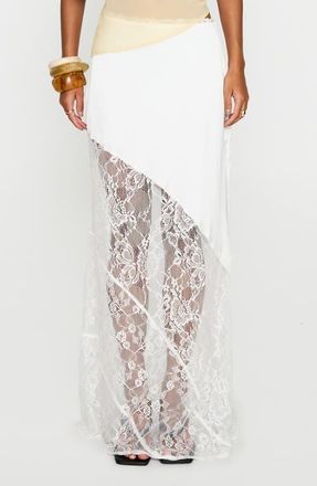 Princess Polly Castelli Lace Maxi Skirt in White at Nordstrom, Size 10