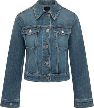 Pinko Blue Solid Shirt Collar Jacket