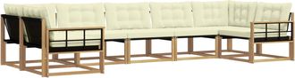 vidaXL Conjunto De Sof&aacute;s De Exterior 7 Uds. Blanco Y Crema Vidaxl