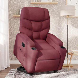 vidaXL Vidaxl - Sill&oacute;n El&eacute;ctrico Reclinable Elevable De Tela Rojo Tinto