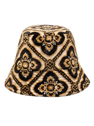 Etro patterned-jacquard bucket hat - women - Viscose/Viscose/Acetate/Cotton - L - Black