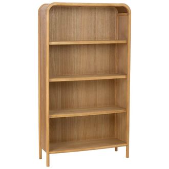 Wanderlust Deco Estanter&iacute;a De Madera Y Rat&aacute;n Marr&oacute;n 100x35x179h Cm