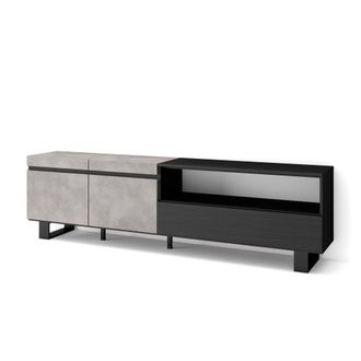 Skraut Home Skraut Home - Mueble Tv, Televisi&oacute;n, Muebles De Sal&oacute;n, Almacenaje, 200x57x35cm, Para Tv Hasta 80, Dise&ntilde;o Industrial, Estilo Moderno, Gris Cemento