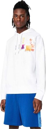 A|X Armani Exchange Heren AX-hoodie met door trekken aan te trekken capuchon (Wit)