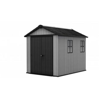 Keter Caseta De Jard&iacute;n De Resina Evotech+, 287 X 230 Cm, Con Suelo Y Puerta Doble, Carga De Nieve De 150 Kg/m&sup2;, Newton Plus 759/975, Gris, Keter