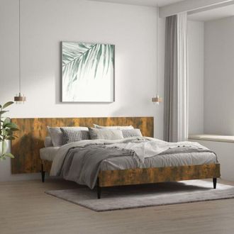 vidaXL Wall Headboard Smoked Oak 240x1.5x80 cm Engineered Wood Vidaxl