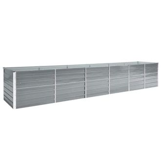 vidaXL Vidaxl - Arriate De Jard&iacute;n De Acero Galvanizado Gris 480x80x77 Cm