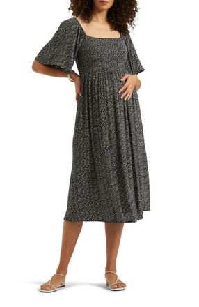 Ripe Emmy Shirred Dress in Black /Natural at Nordstrom, Size X-Small Au