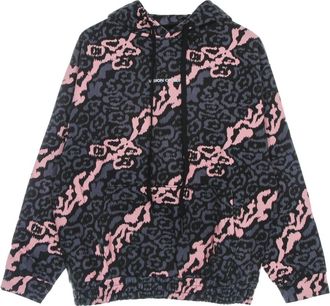 Vision Of Super Leopard Hoodie Pink/Grey Lichtgewicht Sweatshirt - Heren - Hoodies - Veelkleurig - XL - Katoen - Hoodies & sweatvesten