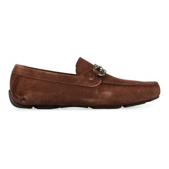 Ferragamo Loafers, male, Brown, Size: 7 US Gancini Driving Loafers