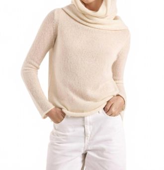 Brodie Estelle Sparkle Hooded Cowl Neck Cashmere Jumper In Ivory