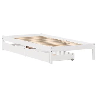Berkfield Home Full Bed Frame without Mattress White 90x190 cm Single Solid Wood Pine
