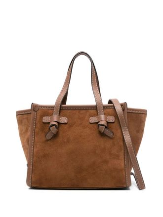 Gianni Chiarini Miss Marcella su&egrave;de shopper met geknoopt detail - Bruin
