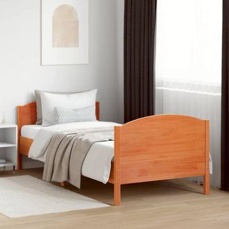 Berkfield Home Beautiful Bed Frame Frame Wax Brown 75x190 cm Small Single Solid