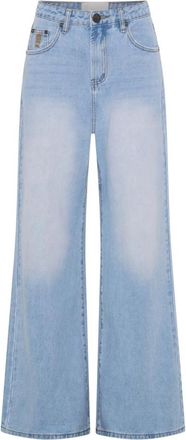 One Teaspoon Jeans, Dames, Blauw, W27, Denim, Love Machines Mid Waist Super Wide Leg Denim Jeans