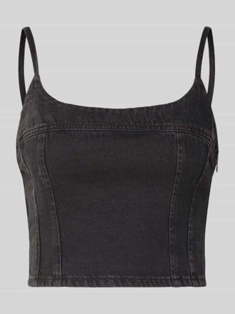Levi's Slim Fit Crop Top aus reiner Baumwolle Modell JADINE in Black, Gr&ouml;&szlig;e XS