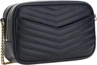 Saint Laurent Womens Lou Shoulder Bag Black Leather Calf Bos Taurus