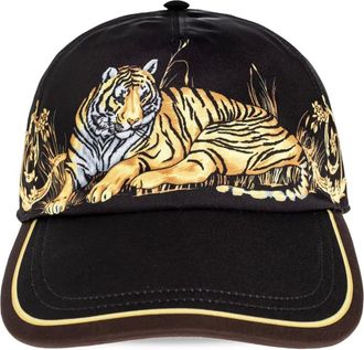 Versace Cappello da baseball con stampa tigre barocca - Nero