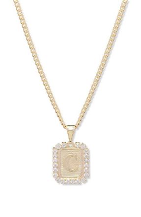 Bracha Royal Initial Card Necklace in Gold- C at Nordstrom