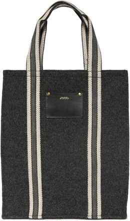 Isabel Marant Logo Patch Schoudertas Donkergrijs - Dames - Shoppers - Grijs - ONE Size - Leer - Tassen
