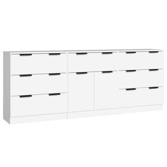 Berkfield Home 3 Piece Sideboards White Engineered Wood