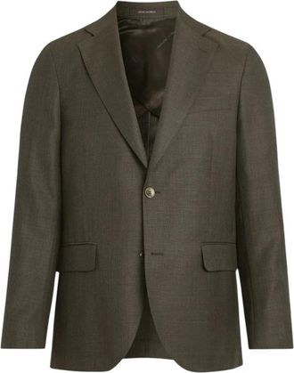 Oscar Jacobson Regular Fit Gestructureerde Blazer - Heren - Blazers - Bruin - 3XL - Wol - Jassen