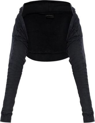 Balenciaga Korte Hoodie - Dames - Hoodies - Grijs - XS - Katoen - Hoodies & sweatvesten