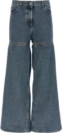 The Attico Wide Jeans, female, Blue, W27, Cut-Out Jeans