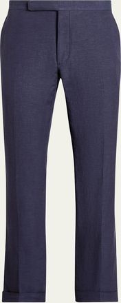 Ralph Lauren Purple Label Mens Gregory Hand-Tailored Silk-Linen Trouser