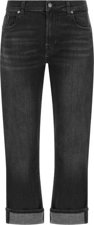 7 For All Mankind Jeans - Dames - Cropped Jeans - Zwart - W24 - Jeans