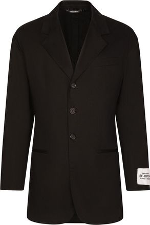 Dolce & Gabbana cotton gabardine blazer - men - Cotton/Cotton/Elastane/Elastane/Nylon - 46 - Black