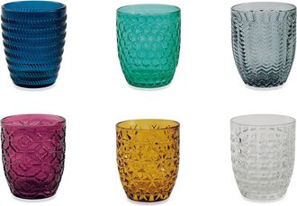 Villa D'Este Home Tivoli Juego de 6 geometr&iacute;as surtidas de vasos de agua