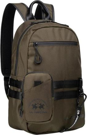 La Martina Polyester Rugzak met Meerdere Vakken - Heren - Rugzakken - Groen - ONE Size - Polyester - Tassen