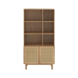 Rendez-Vous D&eacute;co Biblioteca de madera maciza de mindi y rat&aacute;n