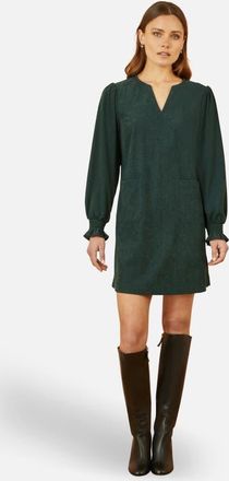 Yumi Long Sleeve V-Neck Mini Dress in Green at Nordstrom, Size 12
