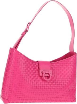 Ferragamo Pre-owned Shoulder Bags, female, Pink, Size: ONE SIZE Pre-owned Leather Shoulder Bag
