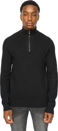 Duck and Cover Heren Potenza Gebreide Half-Zip Trui (Zwart)
