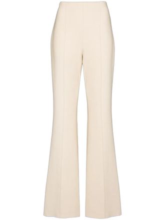 Ferragamo High-Waist Flared Trousers - Beige