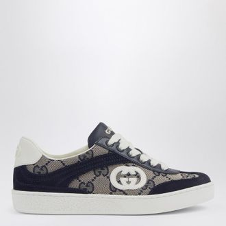 Gucci G74 sneakers in beige and blue GG fabric
