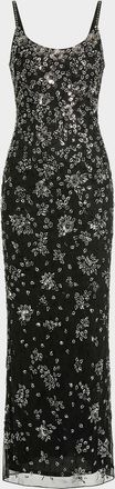 Mac Duggal Floral-Embellished Column Gown