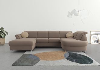 Sit&more Wohnlandschaft »Apulia U-Form« wahlweise Bettfunktion, Bettkasten und Kopf- und Armteilverstellung