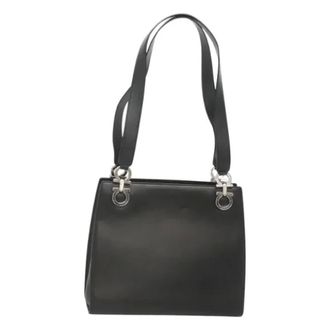 Ferragamo Tweedehands leren handtassen - Dames - Pre-owned - Zwart - Maat: ONE Size Leer