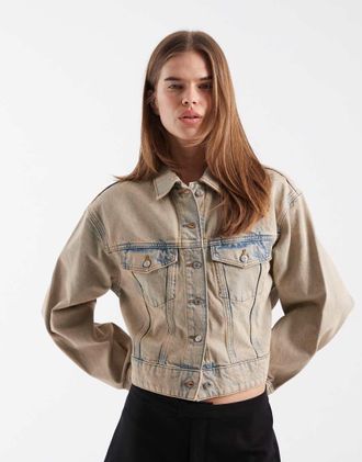 & Other Stories Giacca corta in denim beige sovratinto-Neutro