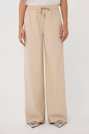 Esqualo Tapes Pinstripe Trousers In White